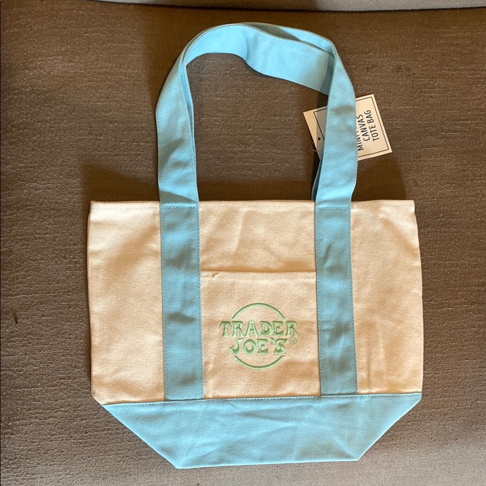 NWT Trader Joe’s Easter mini pastel Easter canvas tote